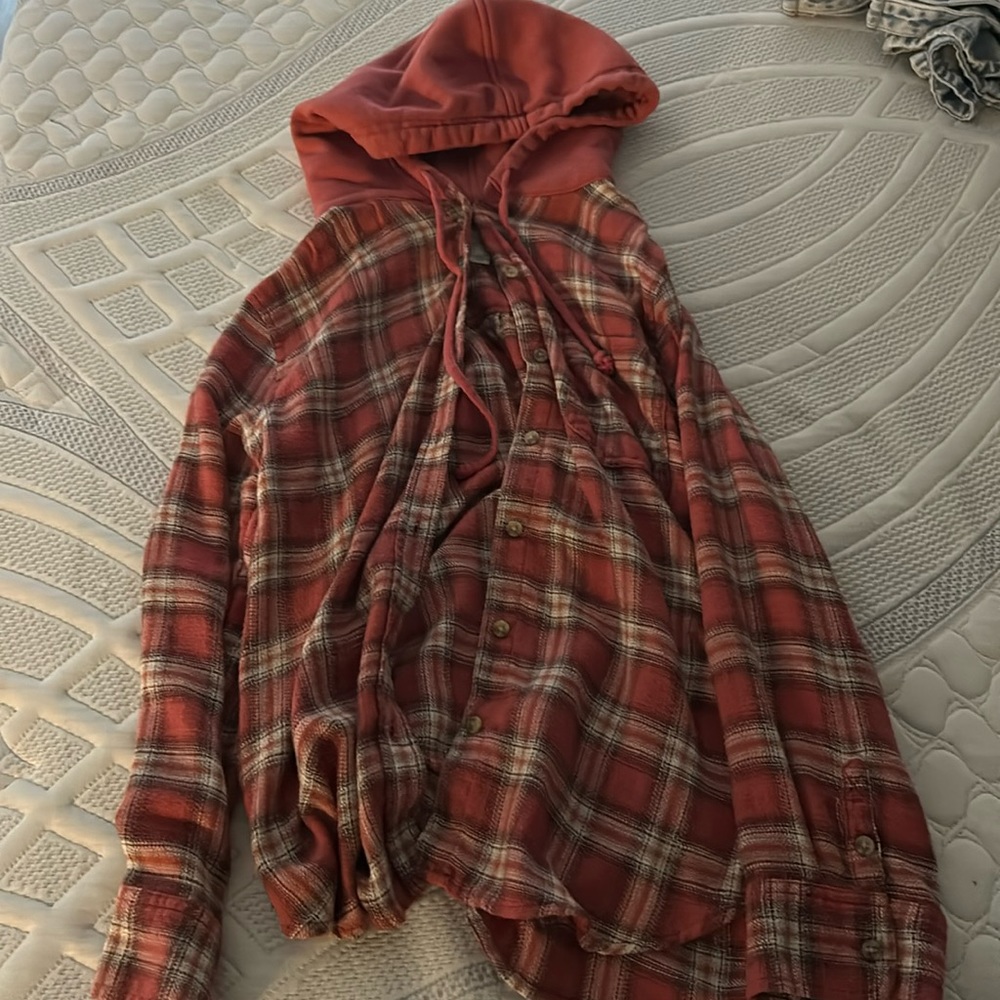 American Eagle pink flannel